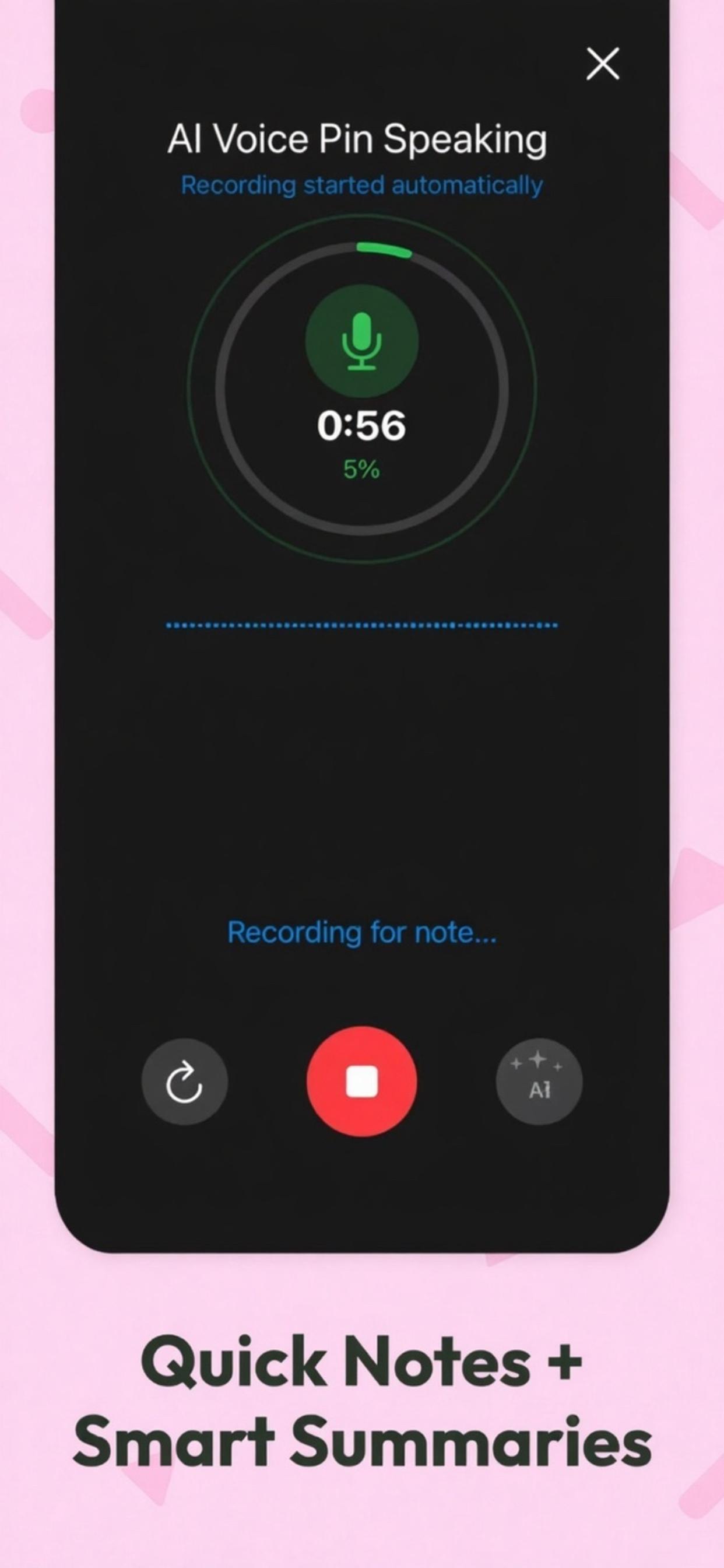 AI Voice PIN note organization with colorful sticky notes