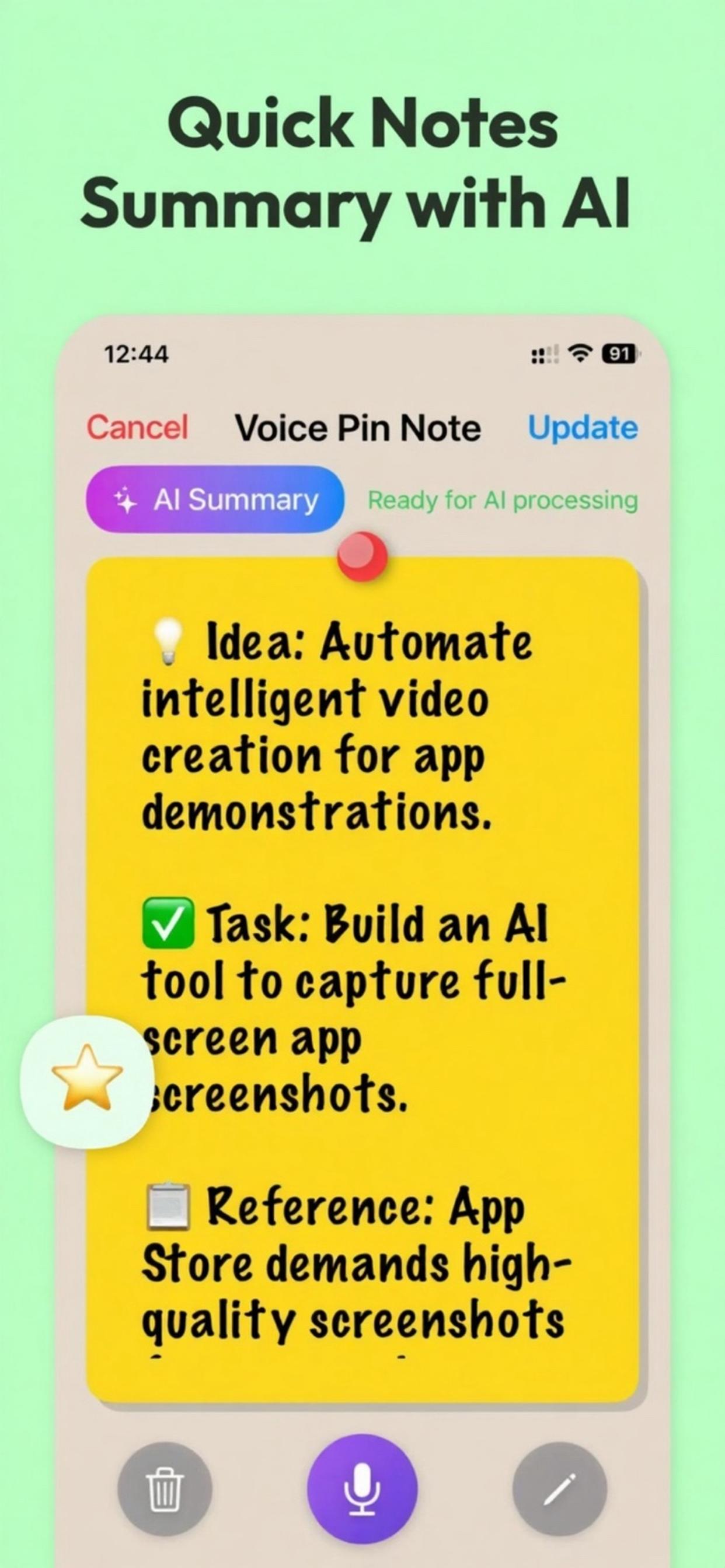 AI Voice PIN widget and smart summaries